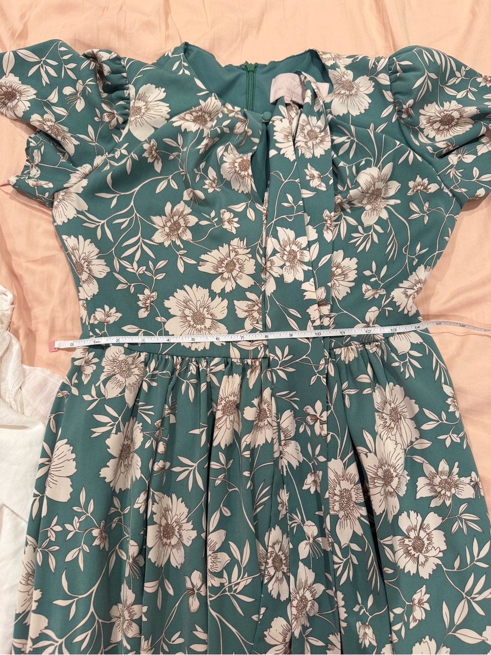 Gal Meets Glam Floral Maxi Dress in Teal with Tie Waist - Picture 5 of 5